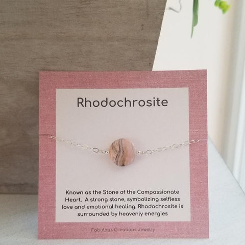 Rhodochrosite Bracelet-Sterling Silver or Gold