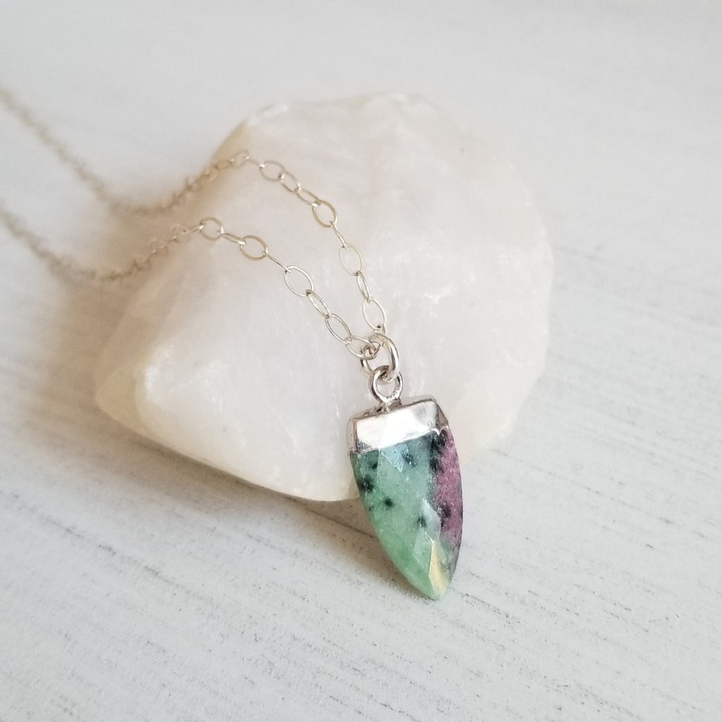 One of a Kind Ruby Zoisite Pendant Necklace