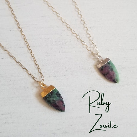 One of a Kind Ruby Zoisite Pendant Necklace
