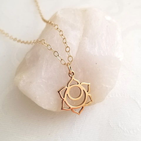Sacral Chakra Pendant Necklace in Gold