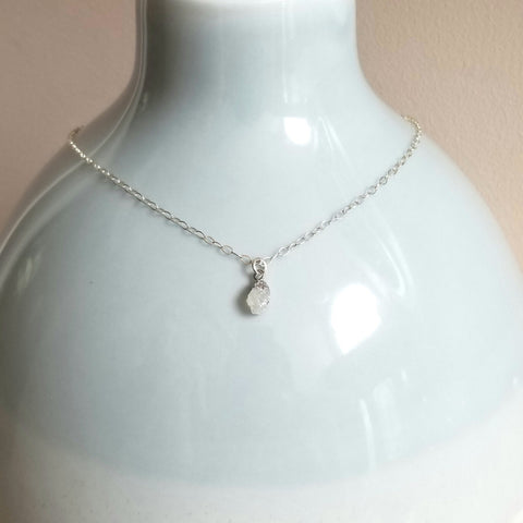 Dainty Raw Moonstone Necklace
