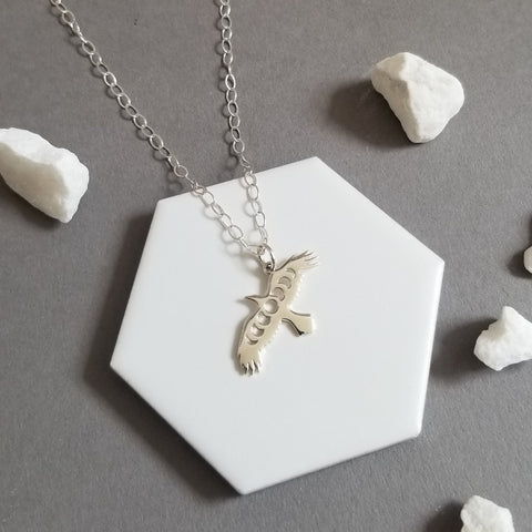 Raven Necklace, Gold Raven Charm Necklace, Bird Necklace, Bird Jewelry, Raven Pendant,