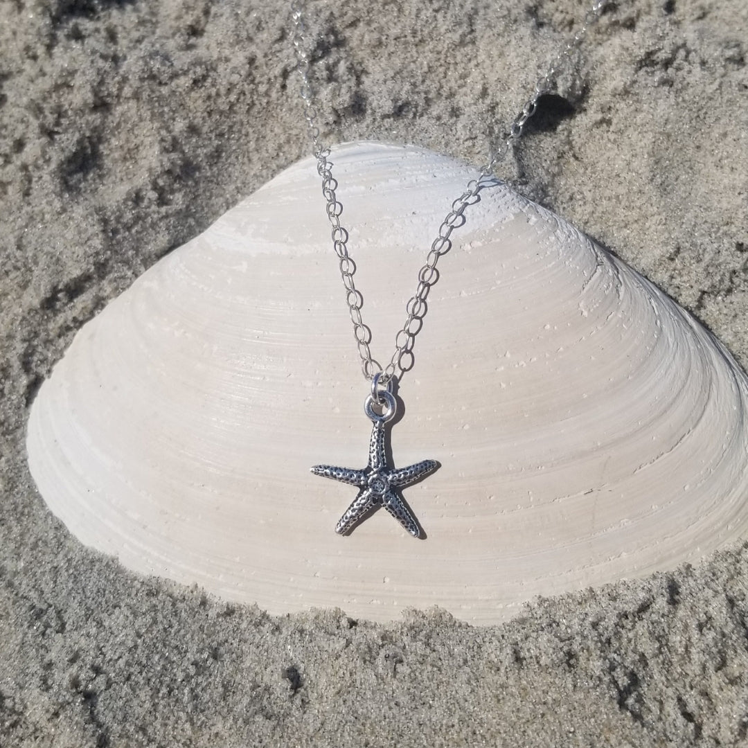 Starfish Pendant .925 Sterling Silver Necklace-18