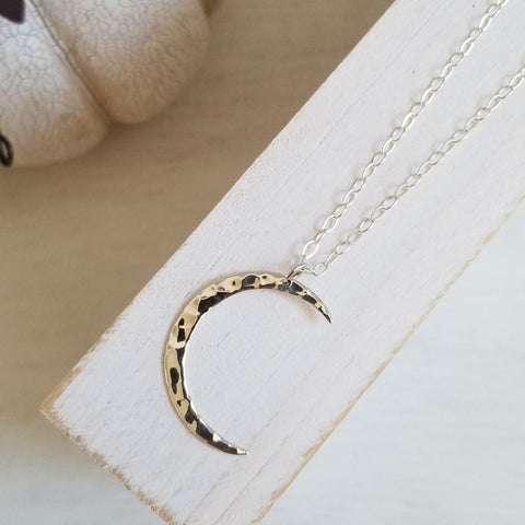 Sterling Silver Crescent Moon Pendant Necklace for Women