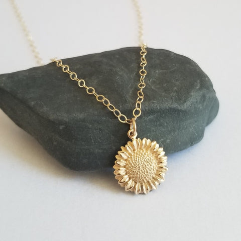 Sunflower Necklace, Gift for Best Friend, Summer Jewelry