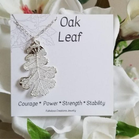 Real Oak Leaf Necklace, Silver or Gold