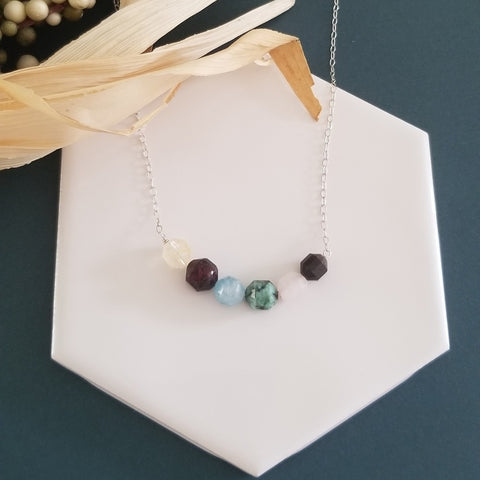 Personalized Gift for Mom, Birthstone Necklace, Family Necklace