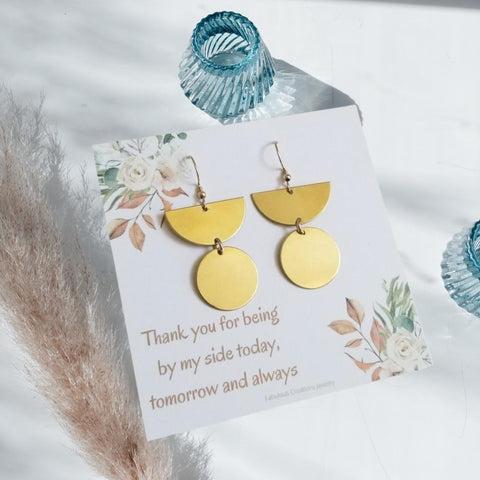 Bridesmaid Earrings, Gold Statement Earrings, Bridesmaid Jewelry Gift