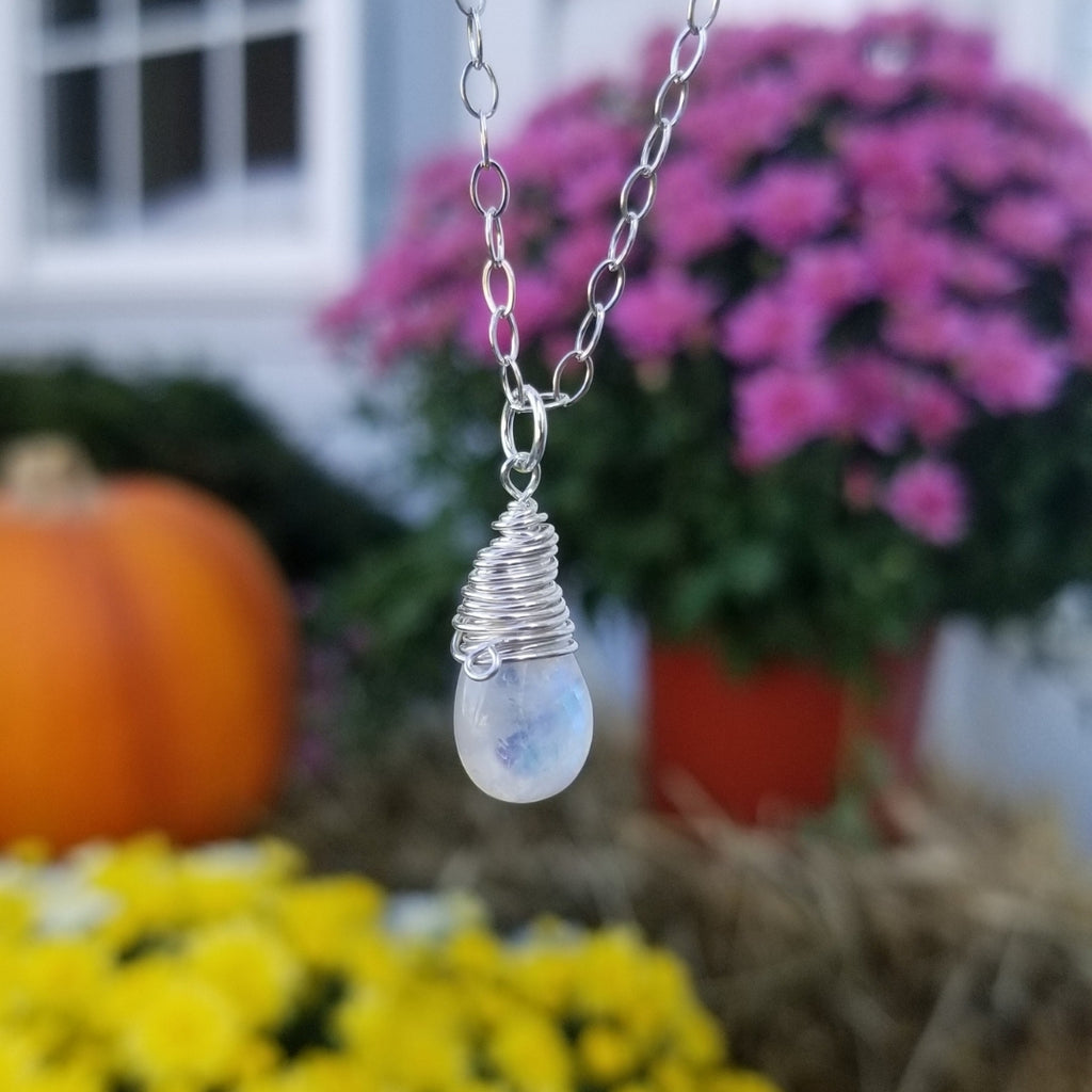 Dainty Glowing Moonstone Pendant Necklace Fabulous Creations Jewelry