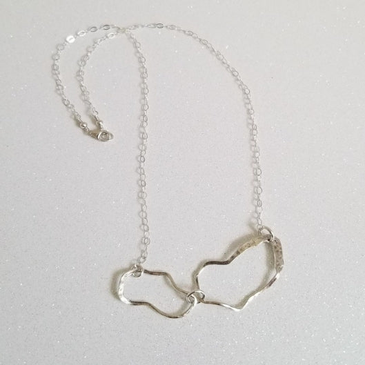 Modern Abstract Necklace, Sterling Silver