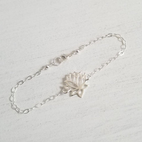 Lotus Flower Bracelet, Yoga Jewelry