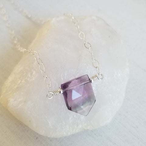 Fluorite necklace for women, gift for her