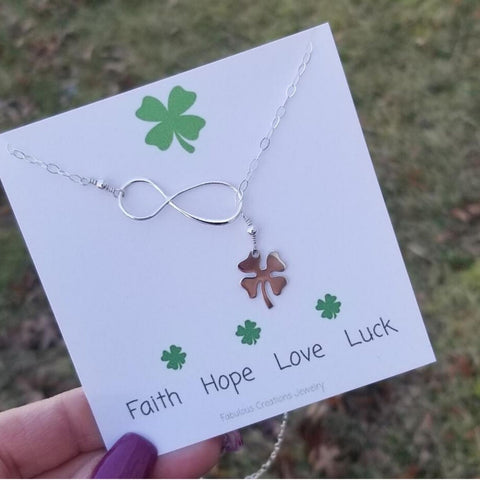 sterling silver four leaf clover necklace