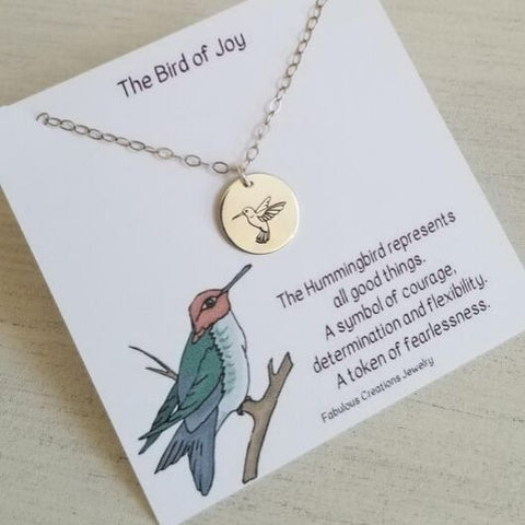 Hummingbird Charm Necklace, Everyday Necklace