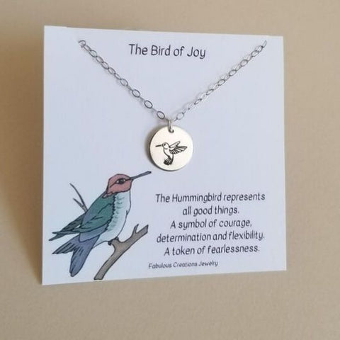 Hummingbird Charm Necklace, Everyday Necklace