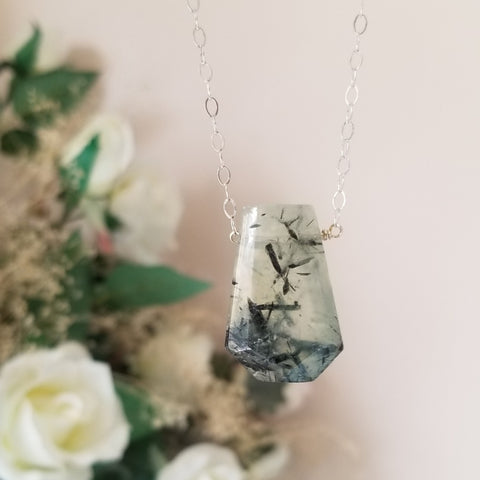 One of a Kind Prehnite Pendant Necklace