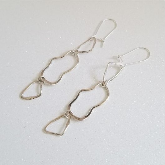 Long Free Form Design Earrings, Boho Chic