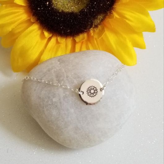 Dainty Sunflower Bracelet Simple Everyday Bracelet Fabulous