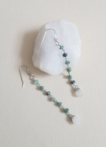 Long Gemstone Earrings for Women, Jewelry Gift for Her