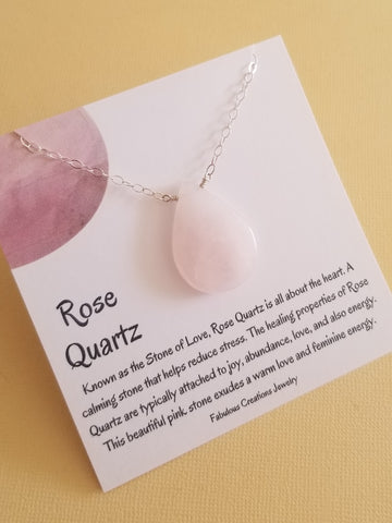Rose quartz necklace, Stone of Love
