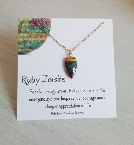 One of a Kind Ruby Zoisite Pendant Necklace