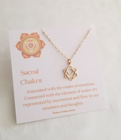 Sacral Chakra Pendant Necklace in Gold