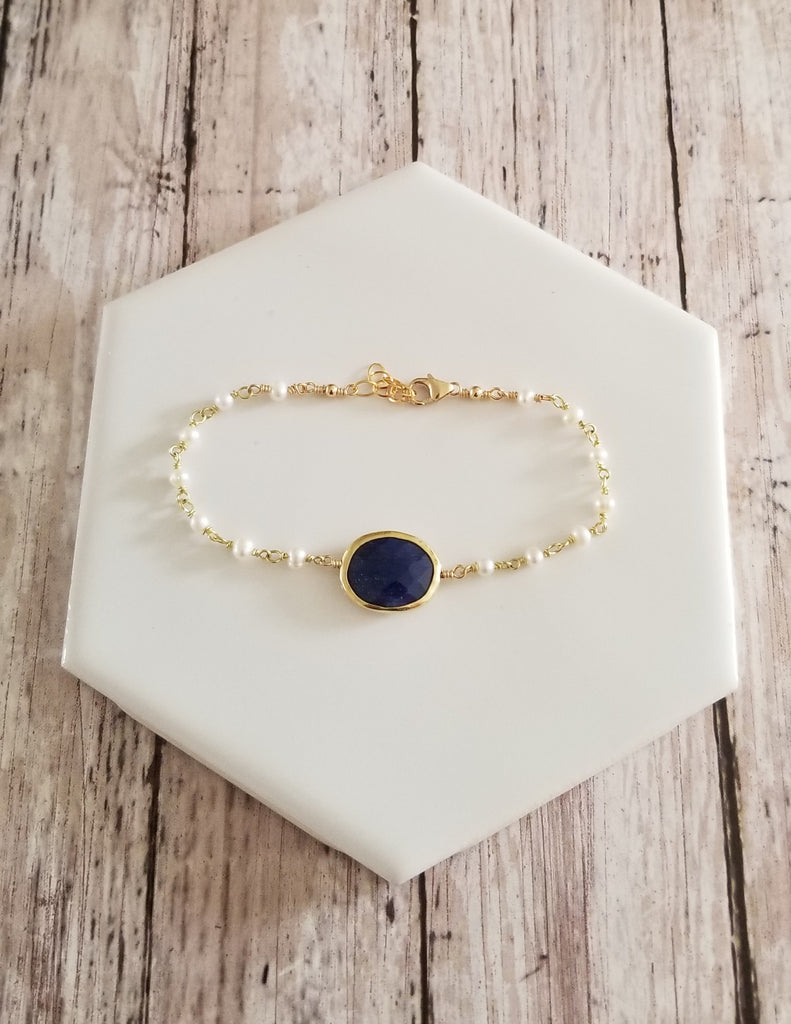 Raw Pearl and Montee Bracelet | Beaded Jewelry