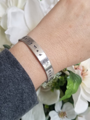 Hand Stamped Cuff, Inspirational Jewelry made in the USA