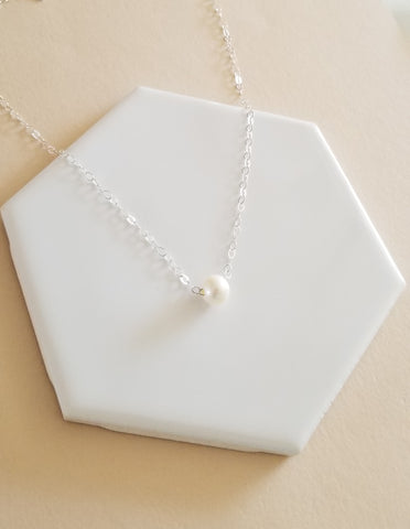 Simple Pearl Necklace, Necklace for Mothers, Mother's Day Gift, Mothers Jewelry, Pearl Jewelry