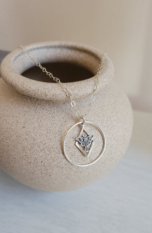 Sterling Silver Luna Moth Pendant Necklace for Women, Talisman Jewelry