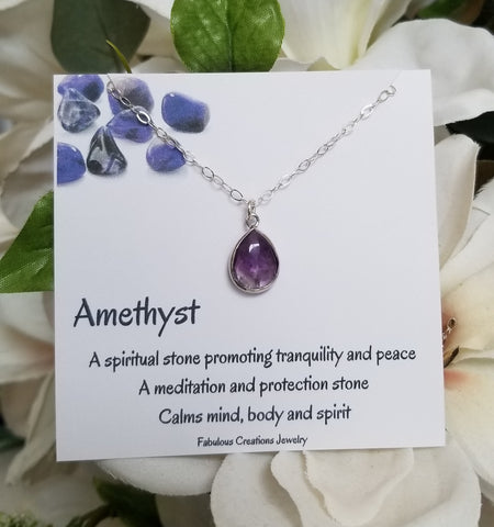 Spiritual Stone, Sobriety Stone Amethyst necklace