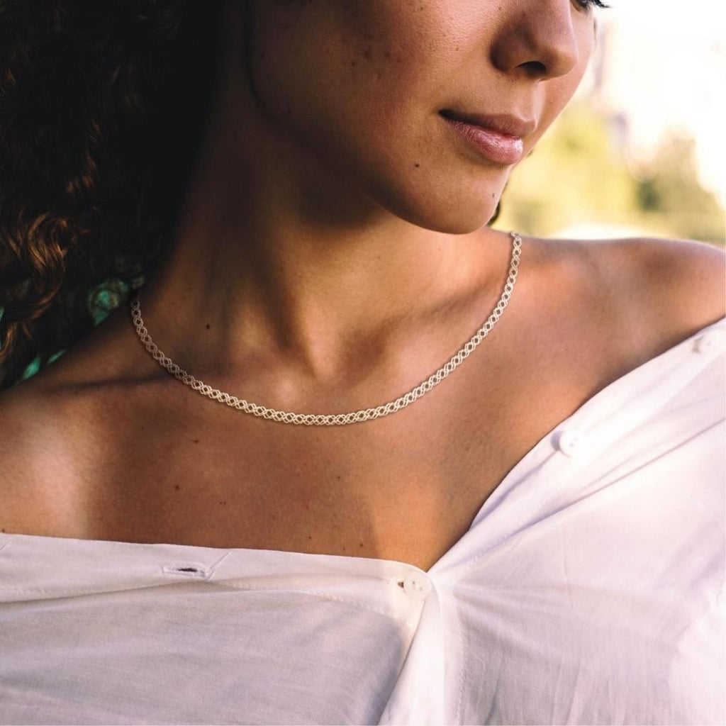 Sterling Silver Fancy Link Chain, Gift for Mom