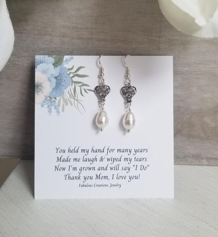 Mother of the Groom Gift, Pearl Earrings