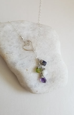 Custom Family Birthstone Necklace, Gift for Moms