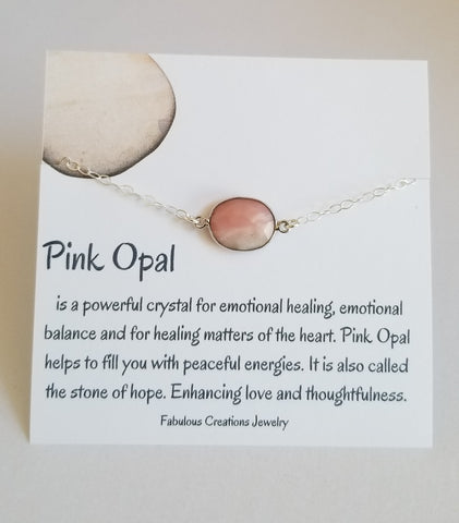 Pink Opal Bracelet, Emotional Healing Stone