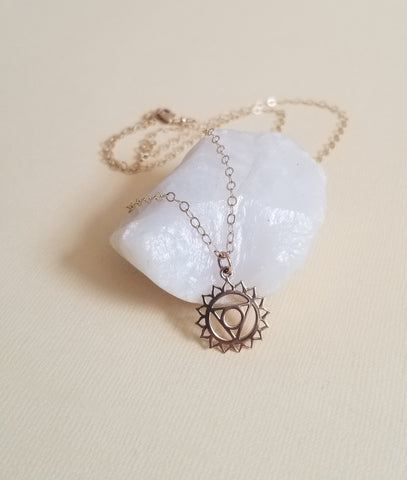 Throat Chakra Pendant Necklace, Gift for Her, Yoga Jewelry