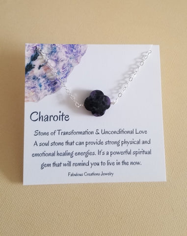 One of a Kind Charoite Stone Necklace, Stone of Transformation