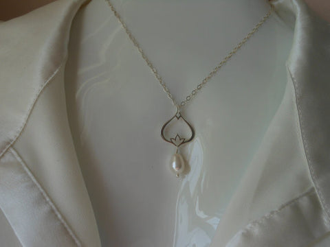 Mother of the Bride Gift, Sterling Silver Pearl Necklace and Card Gift Set