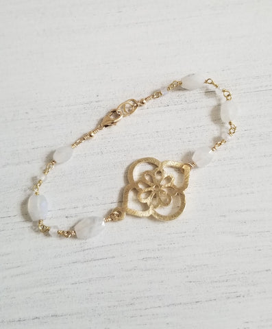 Gold Gemstone Bracelet for Women handmade in the USA
