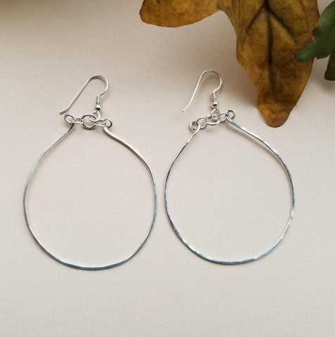 silver hoops earrings, bohemian jewelry, boho wedding, hammered earrings, Fabulous Creations Jewelry