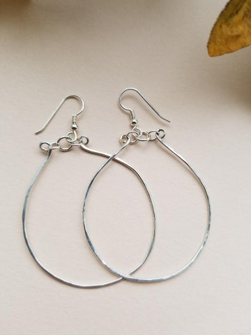 hoop earrings, hammered wire earrings, gift for her