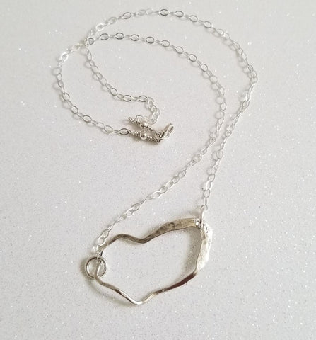 Sterling Silver Abstract Necklace, Modern Everyday Necklace