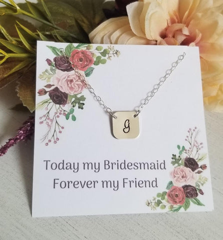Personalized Bridesmaid Necklace-Bridal Party Gifts