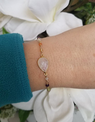 Gold Moonstone bracelet for Bridesmaid gifts