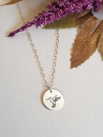 Hummingbird Charm Necklace, Everyday Necklace