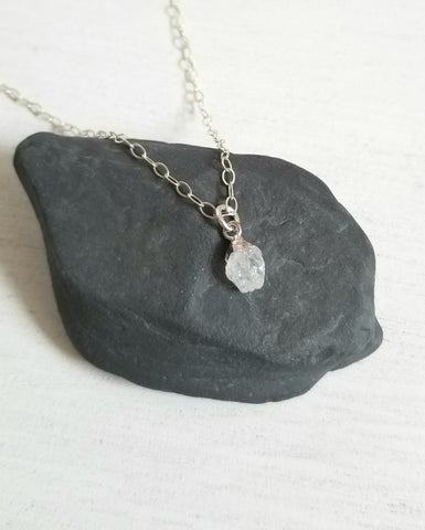 Dainty Raw Moonstone Necklace