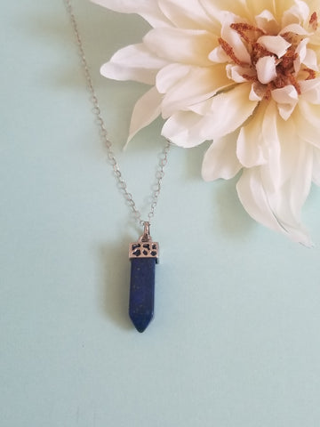 Sterling Silver Lapis Lazuli Necklace, Gift for Her