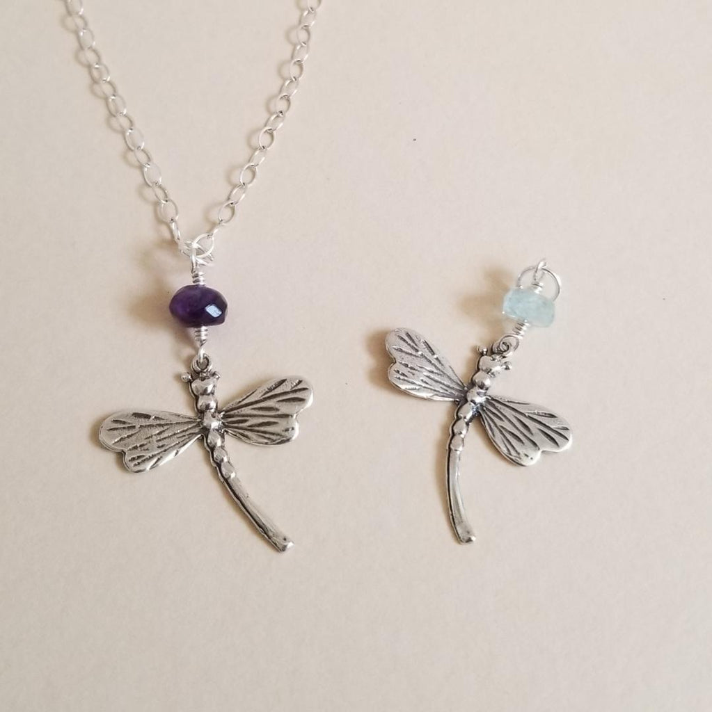 Dragonfly birthstone sales necklace