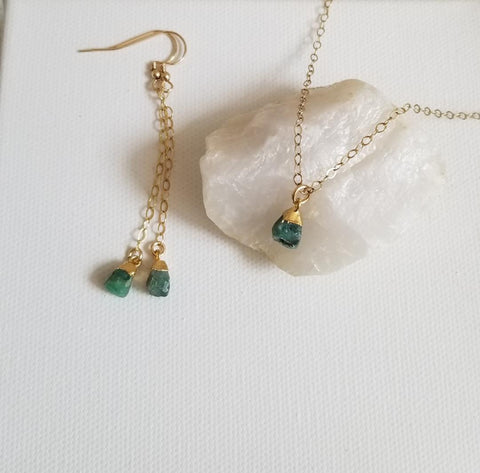 Delicate Raw Peridot Necklace, Birthday Gift Idea