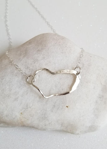 Sterling Silver Abstract Necklace, Modern Everyday Necklace